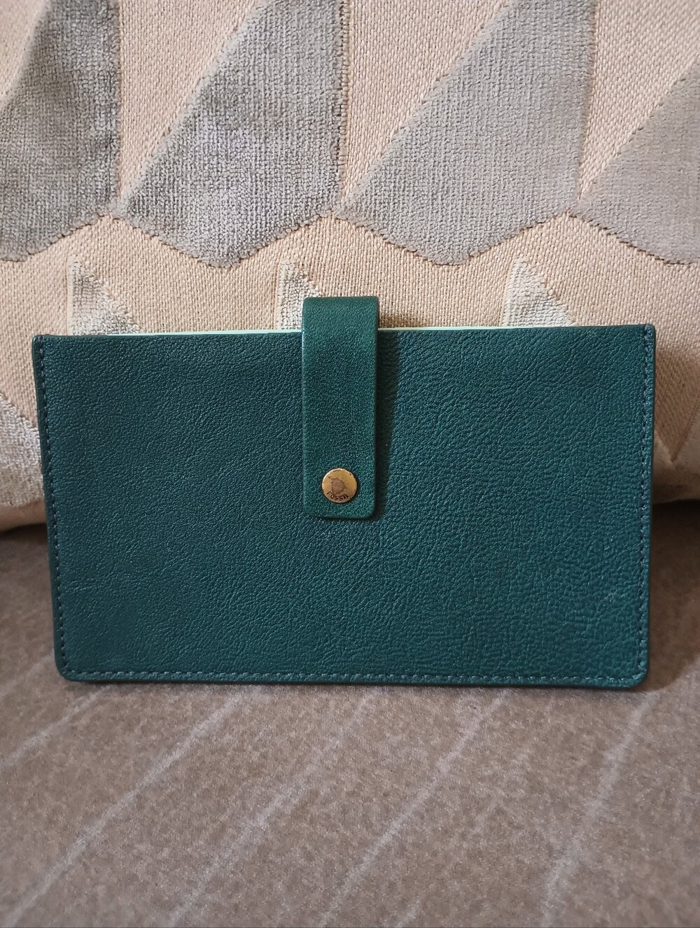 Fossil Vale Medium Leather Tab Wallet Teal And Turquoise